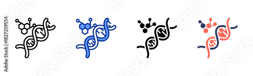 Dna icon set multiple style collection