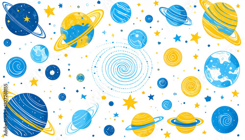 Whimsical Crayon Celestial Doodles for Kids Astronomy Book