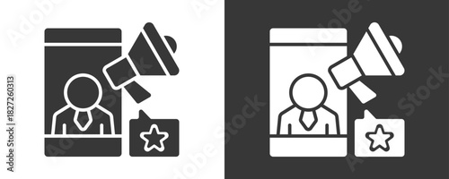 Influencer Icon Set Vector Collection Isolated In Black And White