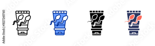 Spermicide icon set multiple style collection