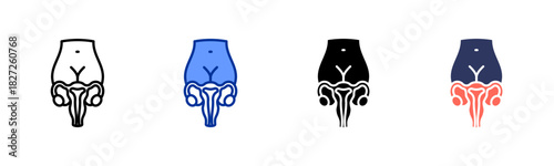 Uterus icon set multiple style collection