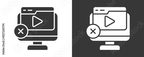 Ad Blocker Icon Set Vector Collection Isolated In Black And White
