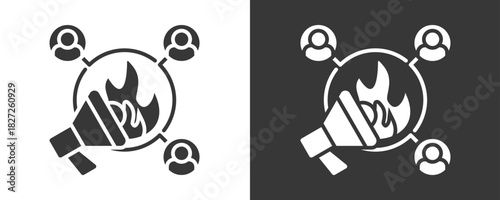 Viral Marketing Icon Set Vector Collection Isolated In Black And White