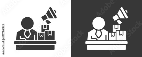 Marketing Icon Set Vector Collection Isolated In Black And White