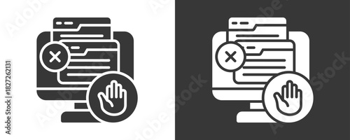 Ad Blocker Icon Set Vector Collection Isolated In Black And White