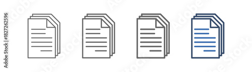 
outline icon set document file with submission paper design
