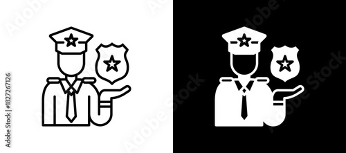 Police blackwhite icon