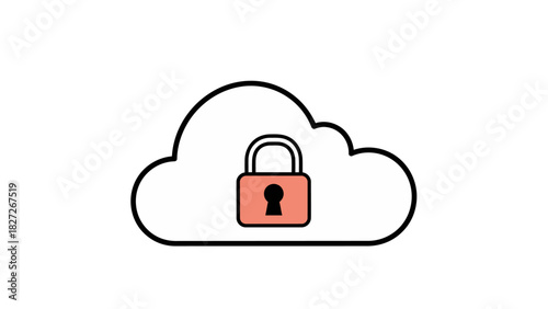 Cloud Security Icon Secure Data Storage and Protection Against Cyber Threats & Data Breaches