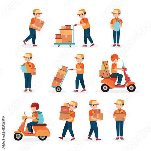 Delivery Man Illustration Collection