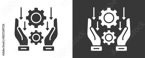 Management Icon Set Vector Collection Isolated In Black And White
