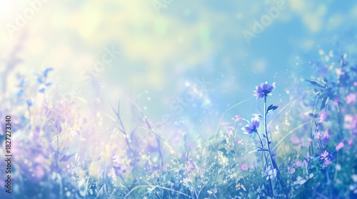 花畑に咲く青い花の背景