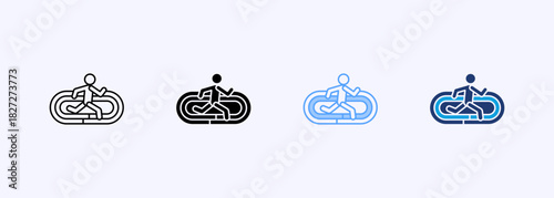 Jogging Track Icon Set Multiple Style Collection Element For Design