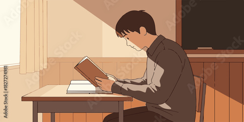 man  reading a book