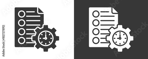 Time Management Icon Set Vector Collection Isolated In Black And White