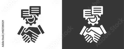 Negotiation Skills Icon Set Vector Collection Isolated In Black And White