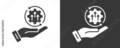 Continuous Improvement Icon Set Vector Collection Isolated In Black And White