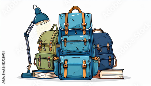 Simple Ink Backpack Doodles for School Supply Promo