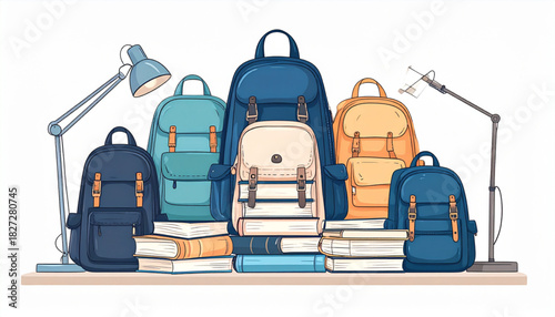 Simple Ink Backpack Doodles for School Supply Promo