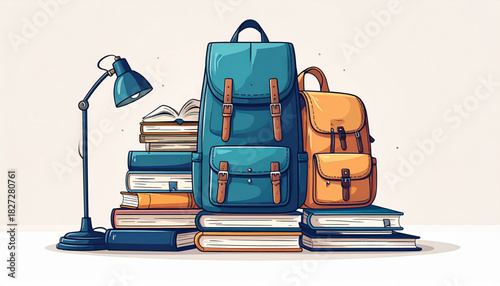 Simple Ink Backpack Doodles for School Supply Promo