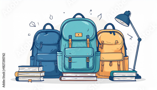 Simple Ink Backpack Doodles for School Supply Promo