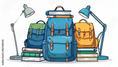 Simple Ink Backpack Doodles for School Supply Promo