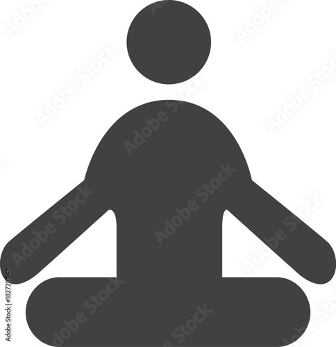 Person in Meditation Pose Graphic Silhouette for Relaxation Mindfulness and Wellness Promotion with a Clean and Simple Design
