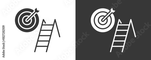 Goal Setting Icon Set Vector Collection Isolated In Black And White