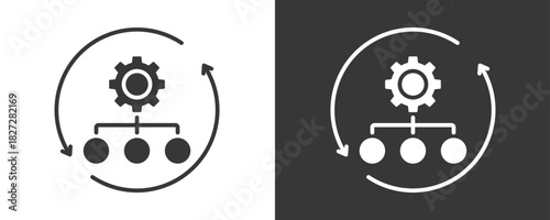 Organization Structure Icon Set Vector Collection Isolated In Black And White