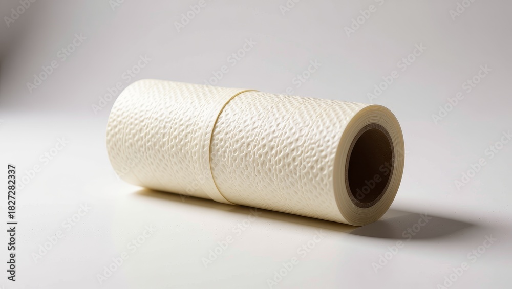 Obraz premium Textured film roll on white surface