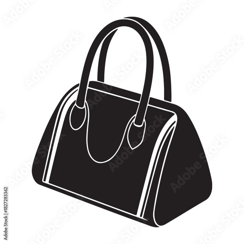 Ladies bag silhouette black vector icon