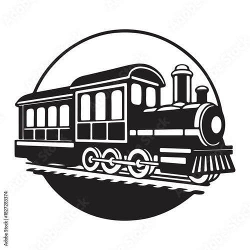 Silhouette of the old train vector illustration