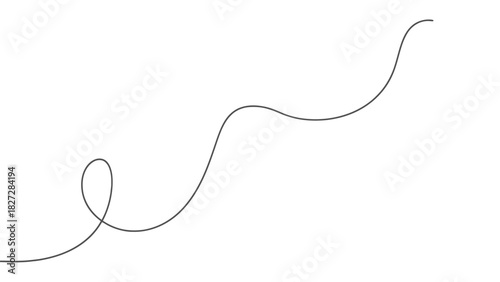Abstract Winding Line Path on White Background symbolizing journey progress and unpredictable trajectory