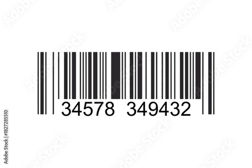 Barcode Illustration with Numeric Digits in Clean Modern Vector Style on White Background for Product Identification, Scanning, Tracking, Inventory Management, and Professional Label Design