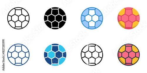 Handball icon set multiple style vector collection 
