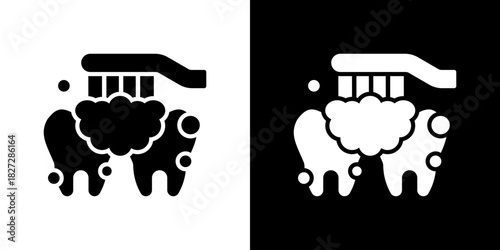 Brushing Teeth Icon Vector Illustration. Flat Style Design Created For Creative Flexibility In Light And Dark Versions. 