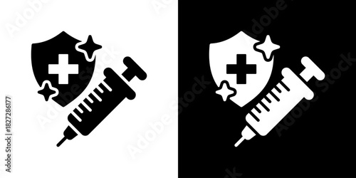 Vaccination Icon Vector Illustration. Flat Style Design Created For Creative Flexibility In Light And Dark Versions. 
