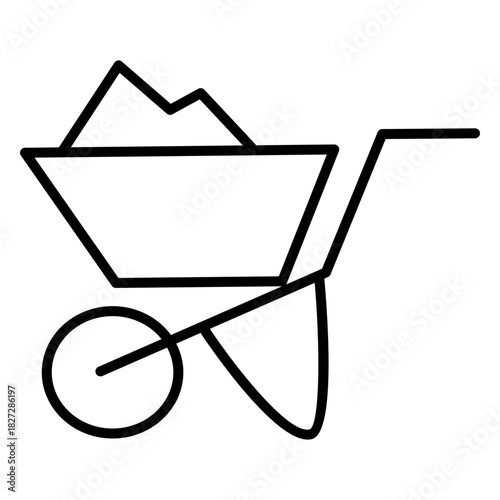 Construction Wheelbarrow Outline