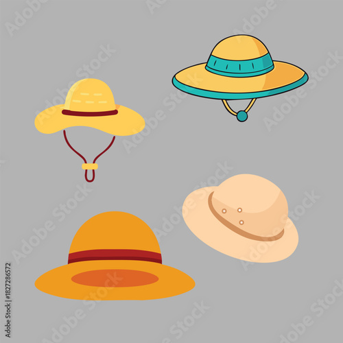 illustration icon sun hatt