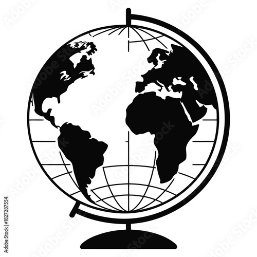 World globe showing continents isolated on illustration