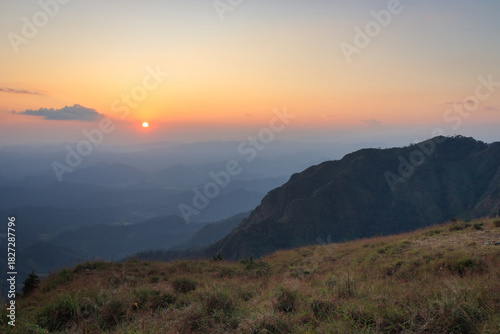 Layered Mountain Ranges at Sunrise with Breathtaking Vista Vol 1