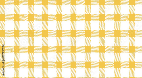 Cheerful yellow and white gingham pattern, perfect for summer picnics and classic designs, adding a touch of timeless charm to any project
