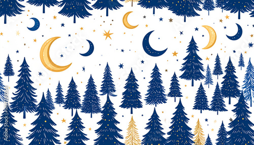 Minimal Pencil Star & Moon Doodles for Meditation App Homepage