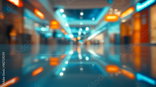 Wallpaper Mural Captivating blurred view of shopping mall interior with vibrant reflections, creating modern Torontodigital.ca