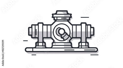 Simple single color outline crankshaft icon representing mechanical simplicity on a white background for design projects