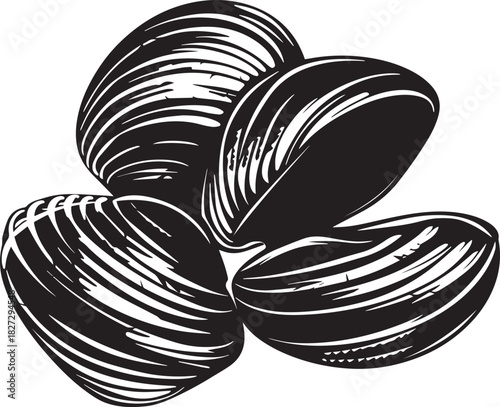 Clams icon clean simple silhouette