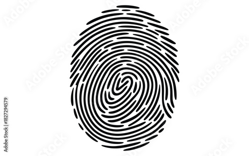 Fingerprint Illustration in Vector Style Featuring Detailed Thumbprint Pattern, Isolated on Transparent Background for Security, Identification, Biometric Scanning, and Digital Authentication Design
