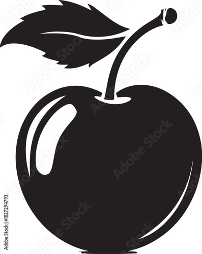 Plum fruit icon clean simple