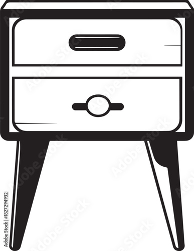 Nightstand Furniture icon clean simple linear