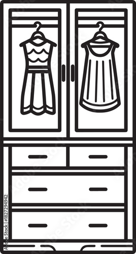 Wardrobe icon clean simple outline