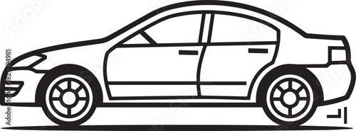 Car icon clean simple linear